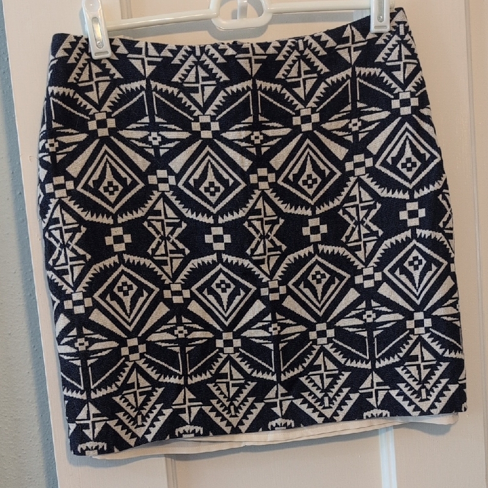 Geometric Black and White Skirt